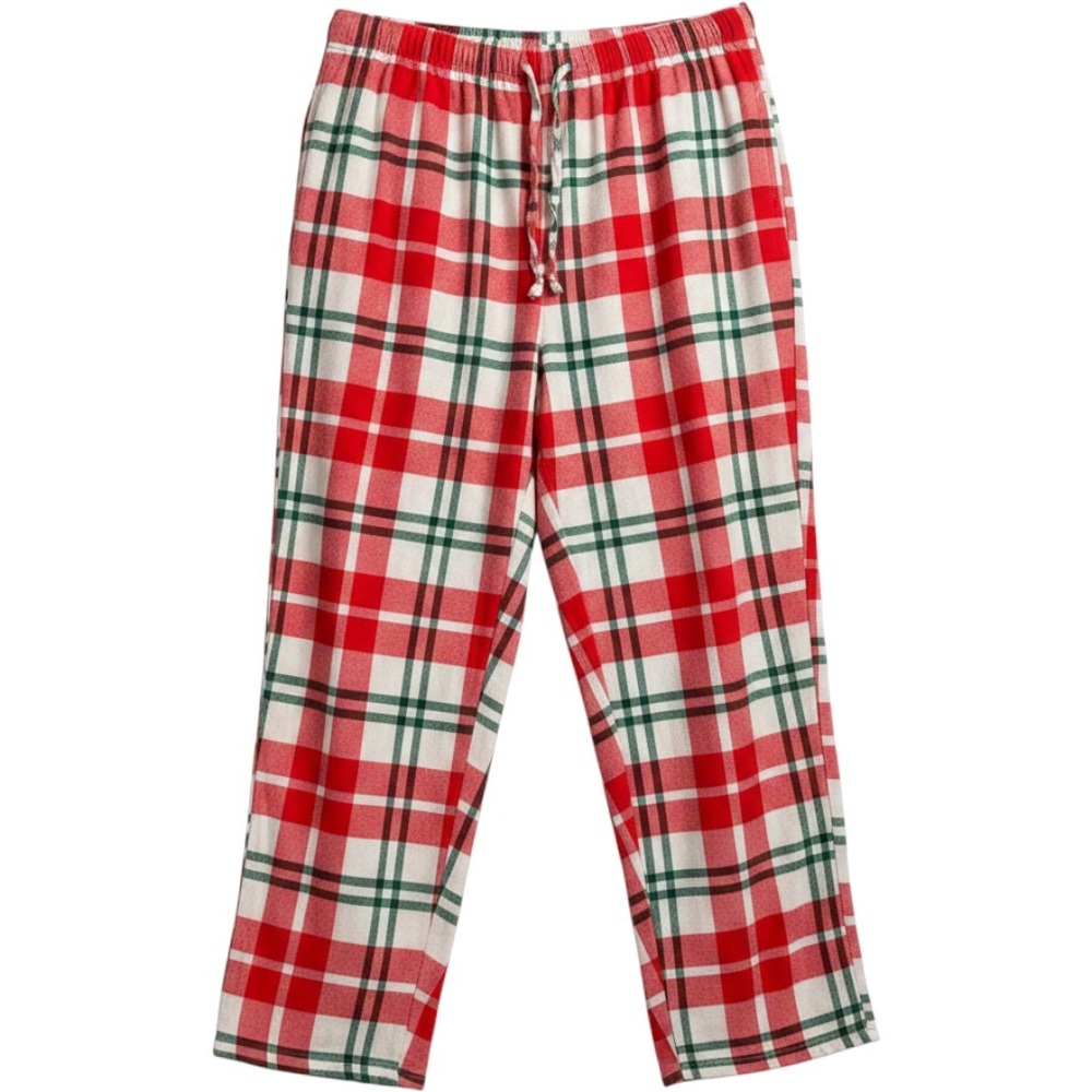 Old Navy Pajama Pants Mens XL Red Green Plaid Flannel Sleep Lounge Bottom Cotton